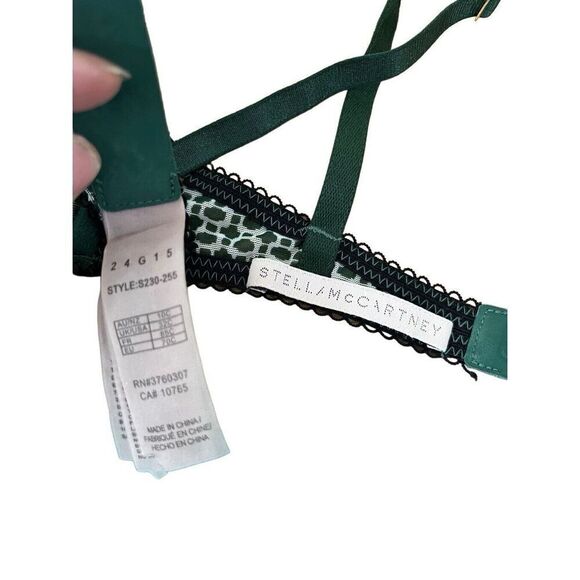 STELLA McCARTNEY Intimates Black Lace Bra Green Cup Underwire S230-255 32C NWOT - Picture 6 of 11